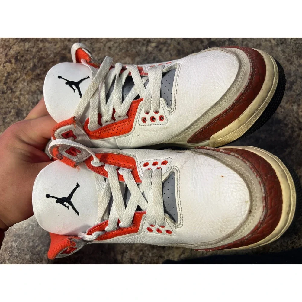 Jordan 3 Retro Mars Stone GS White Orange Brown DV7028-108 Kids Size 6.5Y